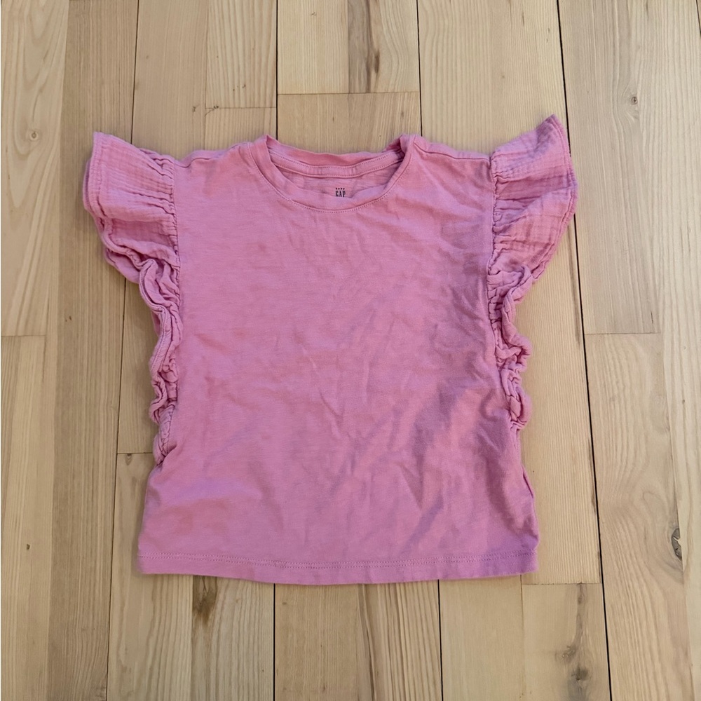 GAP Kids Pink Ruffle Sleeve Tee